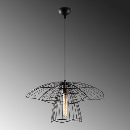 Metallic Pendant Light In Black Hm7231 E27 Φ50x123 Cm.