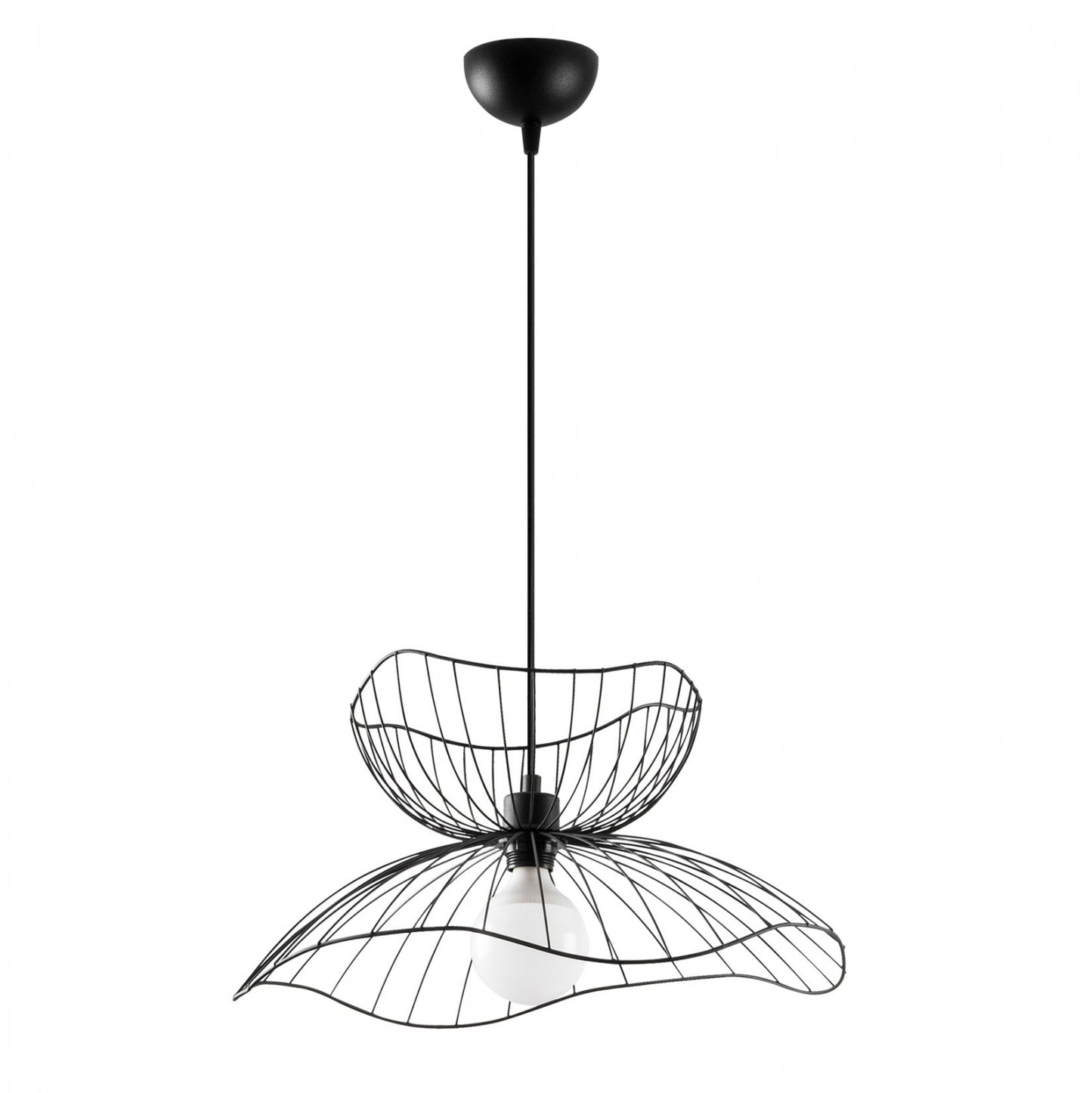 Metallic Pendant Light In Black E27 Hm7232 50x50x121 Cm.