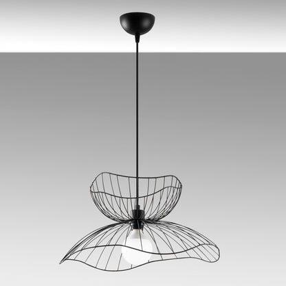 Metallic Pendant Light In Black E27 Hm7232 50x50x121 Cm.