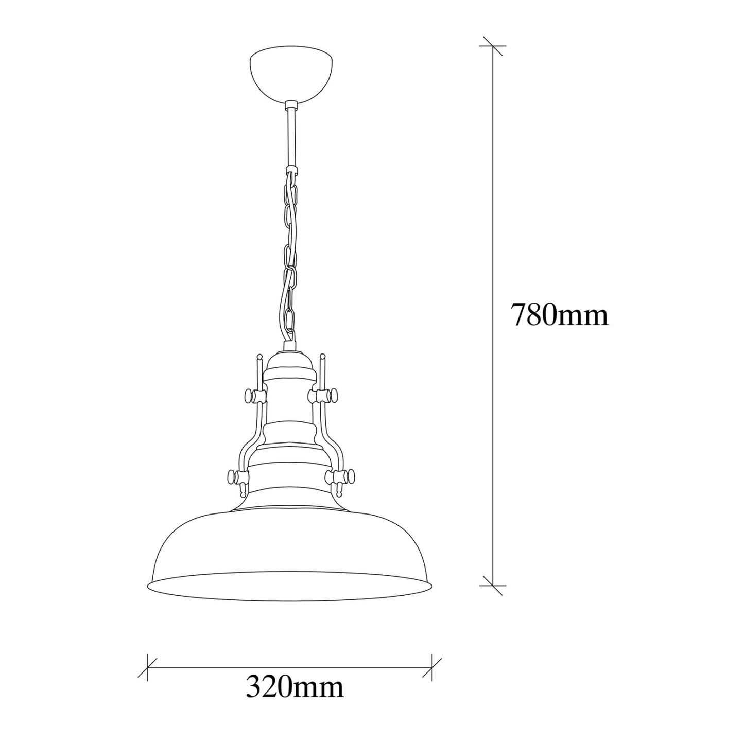 Metallic Pendant Light In Black Hm7268 32Χ32Χ78cm