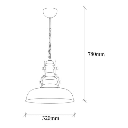 Metallic Pendant Light In Black Hm7268 32Χ32Χ78cm