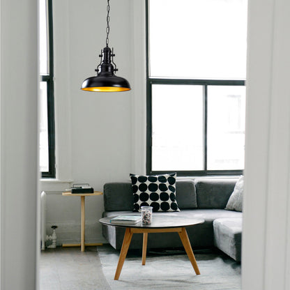Metallic Pendant Light In Black Hm7268 32Χ32Χ78cm