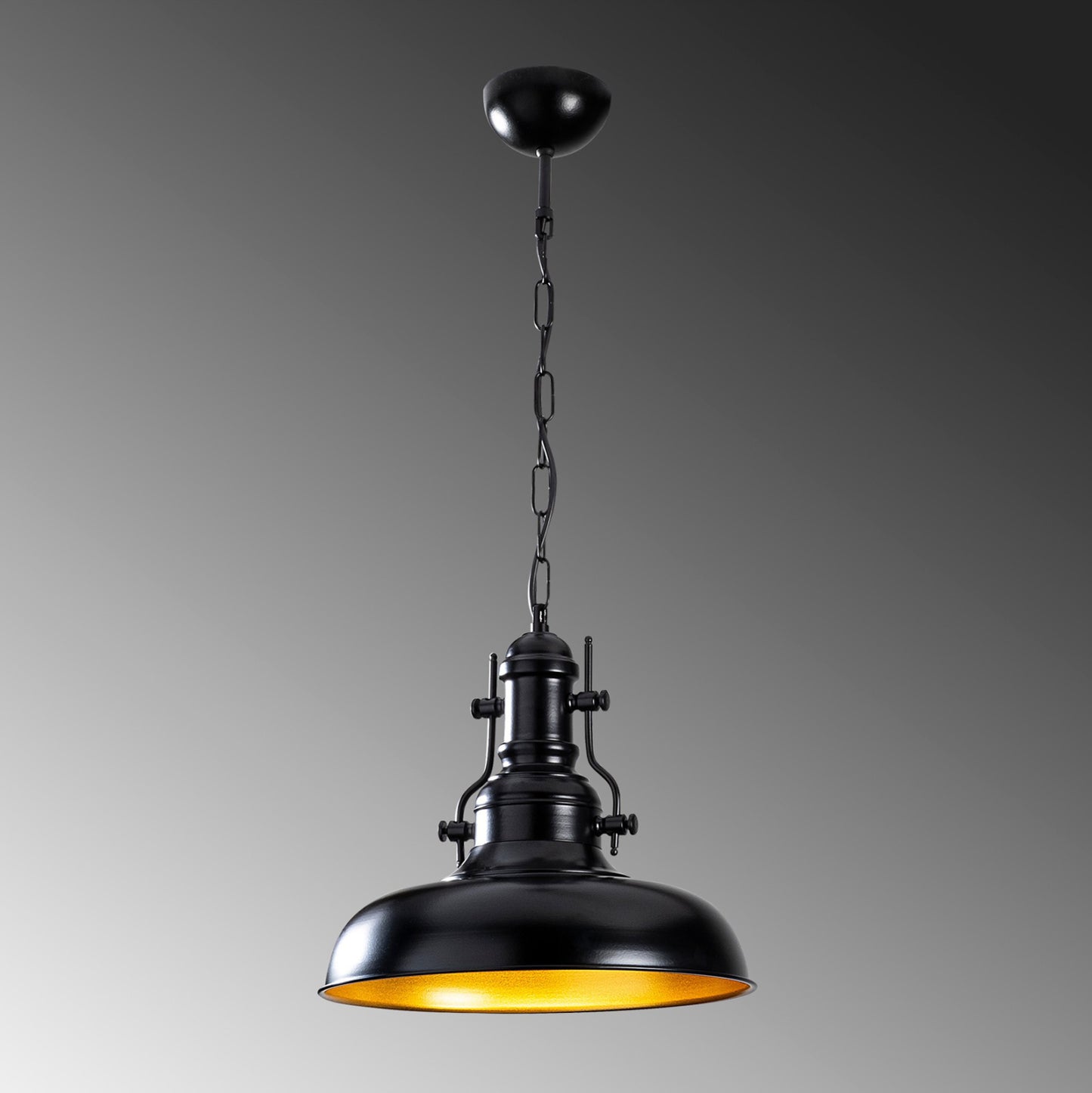 Metallic Pendant Light In Black Hm7268 32Χ32Χ78cm