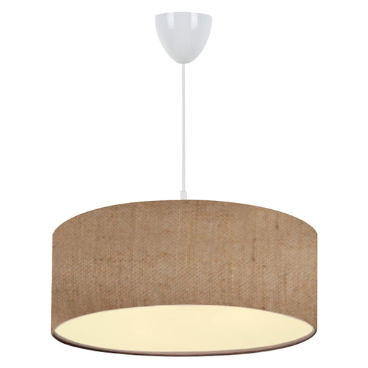 Pendant Ceiling Lamp Hm7620.01 Sandy Beige Textile Drum Shade