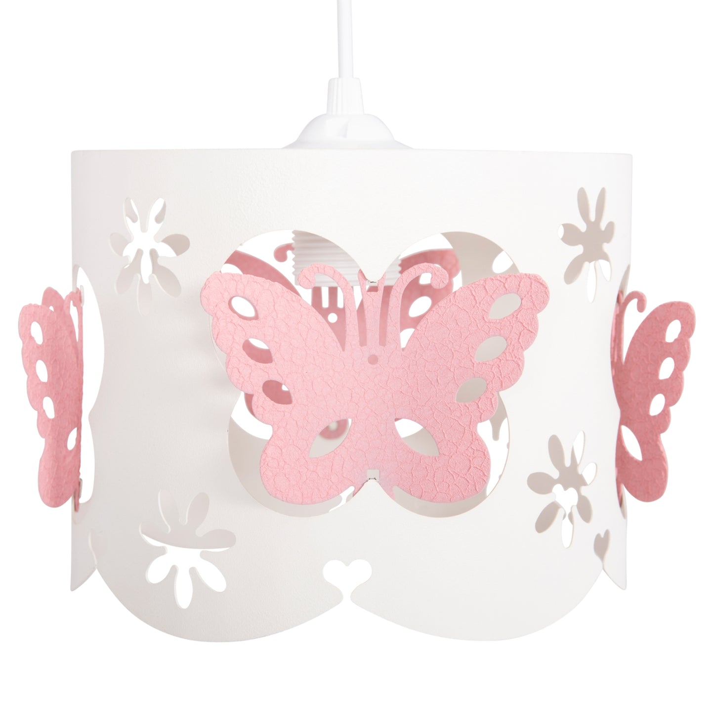 Ceiling Pendant Kids' Lamp Leptir Hm4705.01 Metallic Cap In Pink-white Φ23x70hcm.