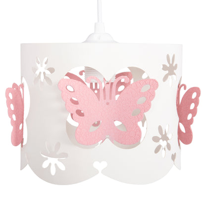 Ceiling Pendant Kids' Lamp Leptir Hm4705.01 Metallic Cap In Pink-white Φ23x70hcm.