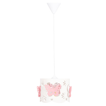 Ceiling Pendant Kids' Lamp Leptir Hm4705.01 Metallic Cap In Pink-white Φ23x70hcm.