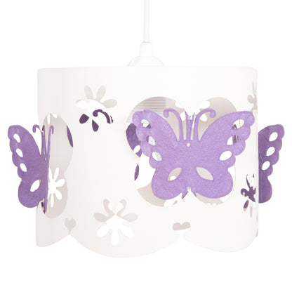 Ceiling Pendant Kids' Lamp Leptir Hm4705.02 Metallic Cap In Purple-white Φ23x70hcm.