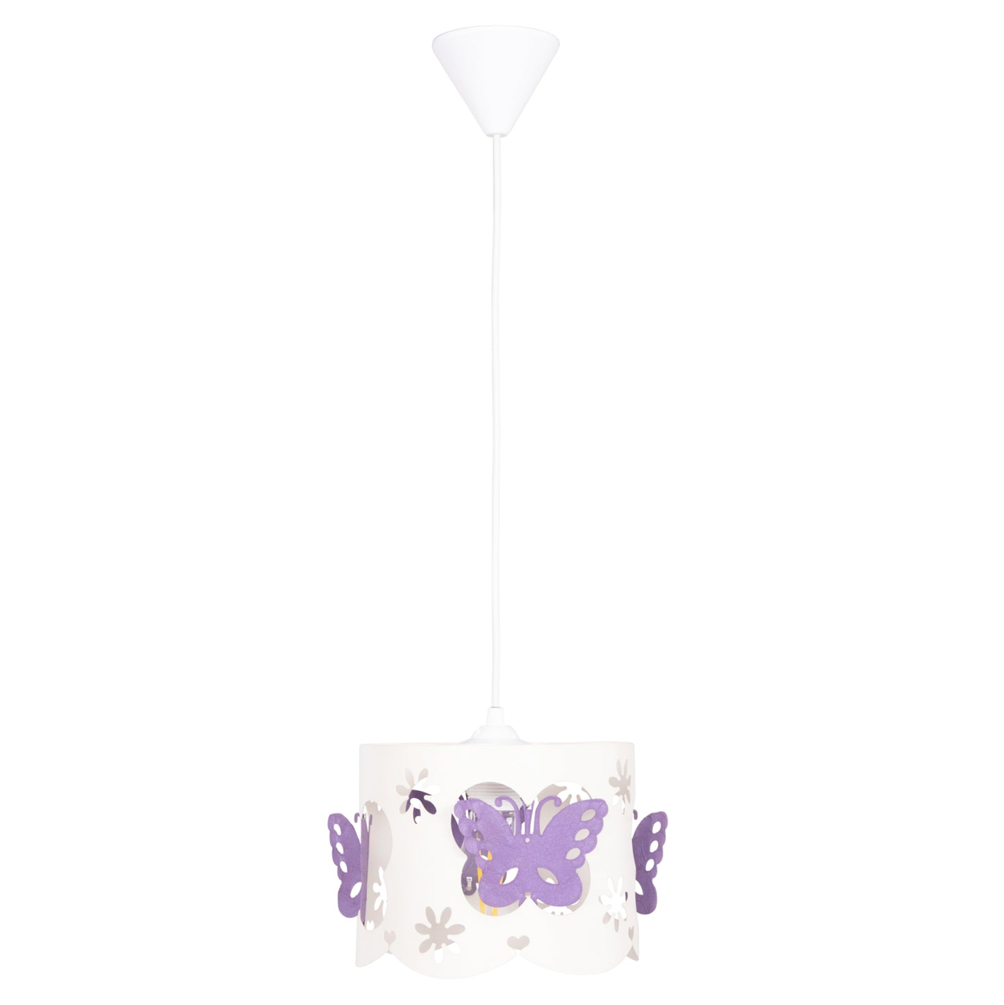 Ceiling Pendant Kids' Lamp Leptir Hm4705.02 Metallic Cap In Purple-white Φ23x70hcm.