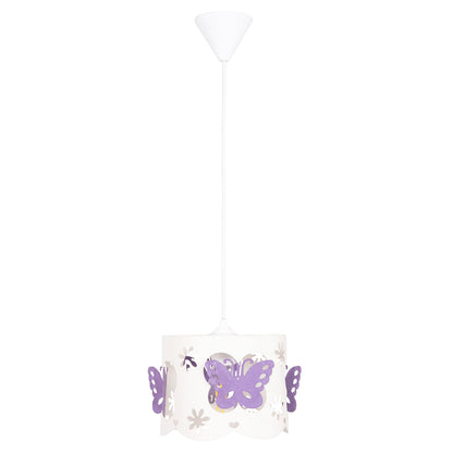 Ceiling Pendant Kids' Lamp Leptir Hm4705.02 Metallic Cap In Purple-white Φ23x70hcm.
