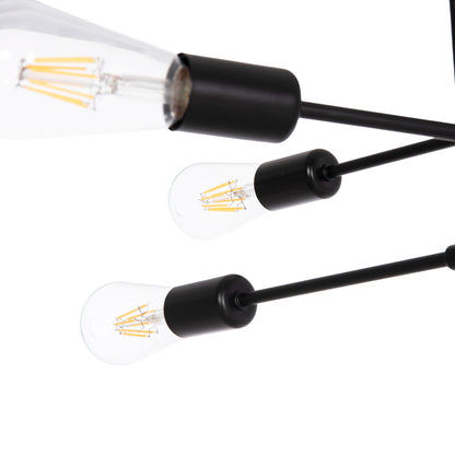 Ceiling Pendant Multilight Fixture Lighty Hm7427.11 Black Metal 51x51x23hcm.