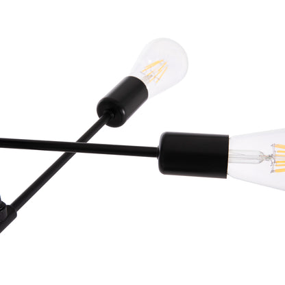 Ceiling Pendant Multilight Fixture Lighty Hm7427.11 Black Metal 51x51x23hcm.