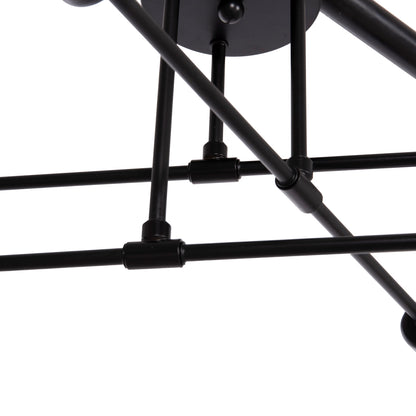 Ceiling Pendant Multilight Fixture Lighty Hm7427.11 Black Metal 51x51x23hcm.