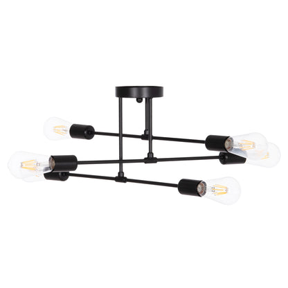 Ceiling Pendant Multilight Fixture Lighty Hm7427.11 Black Metal 51x51x23hcm.