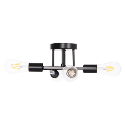 Ceiling Pendant Multilight Fixture Lighty Hm7428.11 Black Metal 28x28x15hcm.