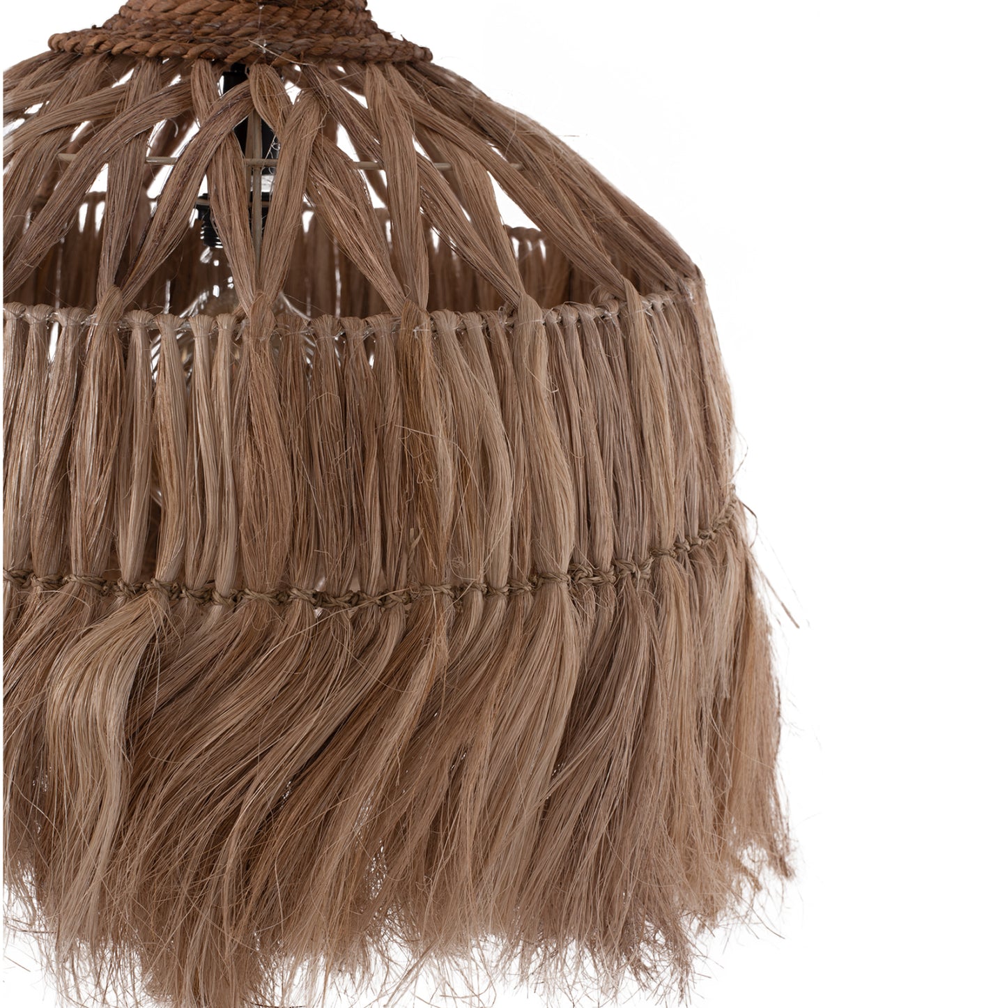 Ceiling Pendant Bell-shaped With Fringes Abaca Fibers In Natural Φ50x50-80hcm.hm7782