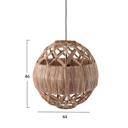 Ceiling Pendant Spherical With Abaca Fibers In Natural 44x44x46-80hcm.hm7779