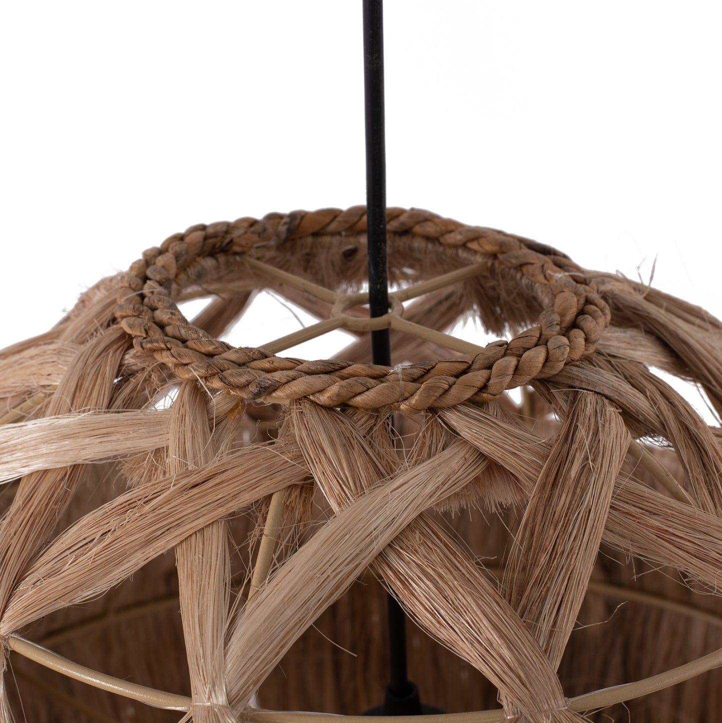 Ceiling Pendant Spherical With Abaca Fibers In Natural 44x44x46-80hcm.hm7779