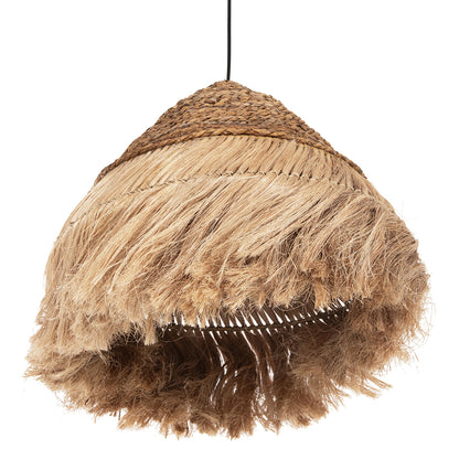 Ceiling Pendant Rakib Hm7762 Round Pyramid Cap--abaca Fibers In Natural Color Φ50x35-120hcm.