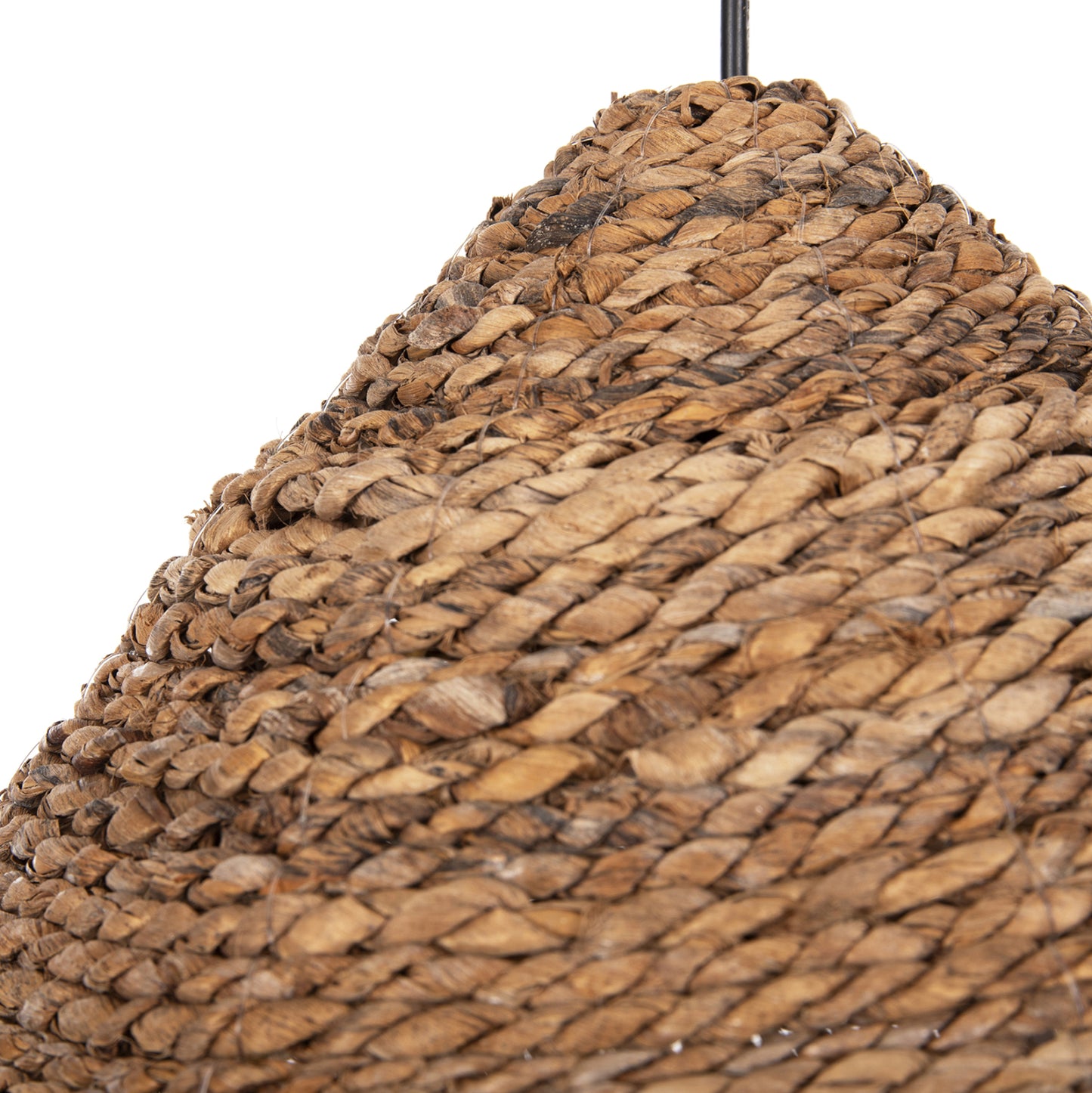 Ceiling Pendant Rakib Hm7762 Round Pyramid Cap--abaca Fibers In Natural Color Φ50x35-120hcm.