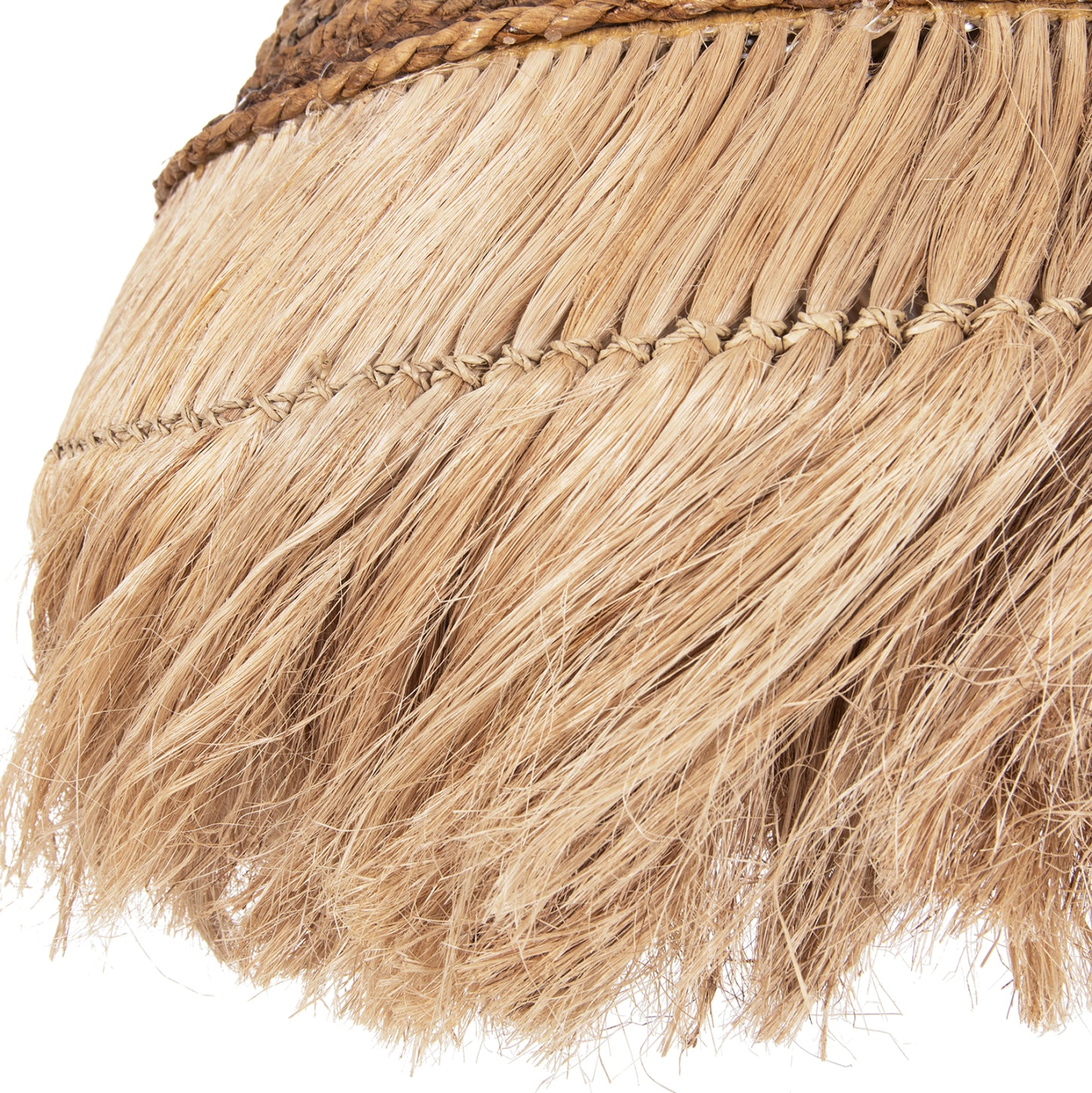 Ceiling Pendant Rakib Hm7762 Round Pyramid Cap--abaca Fibers In Natural Color Φ50x35-120hcm.