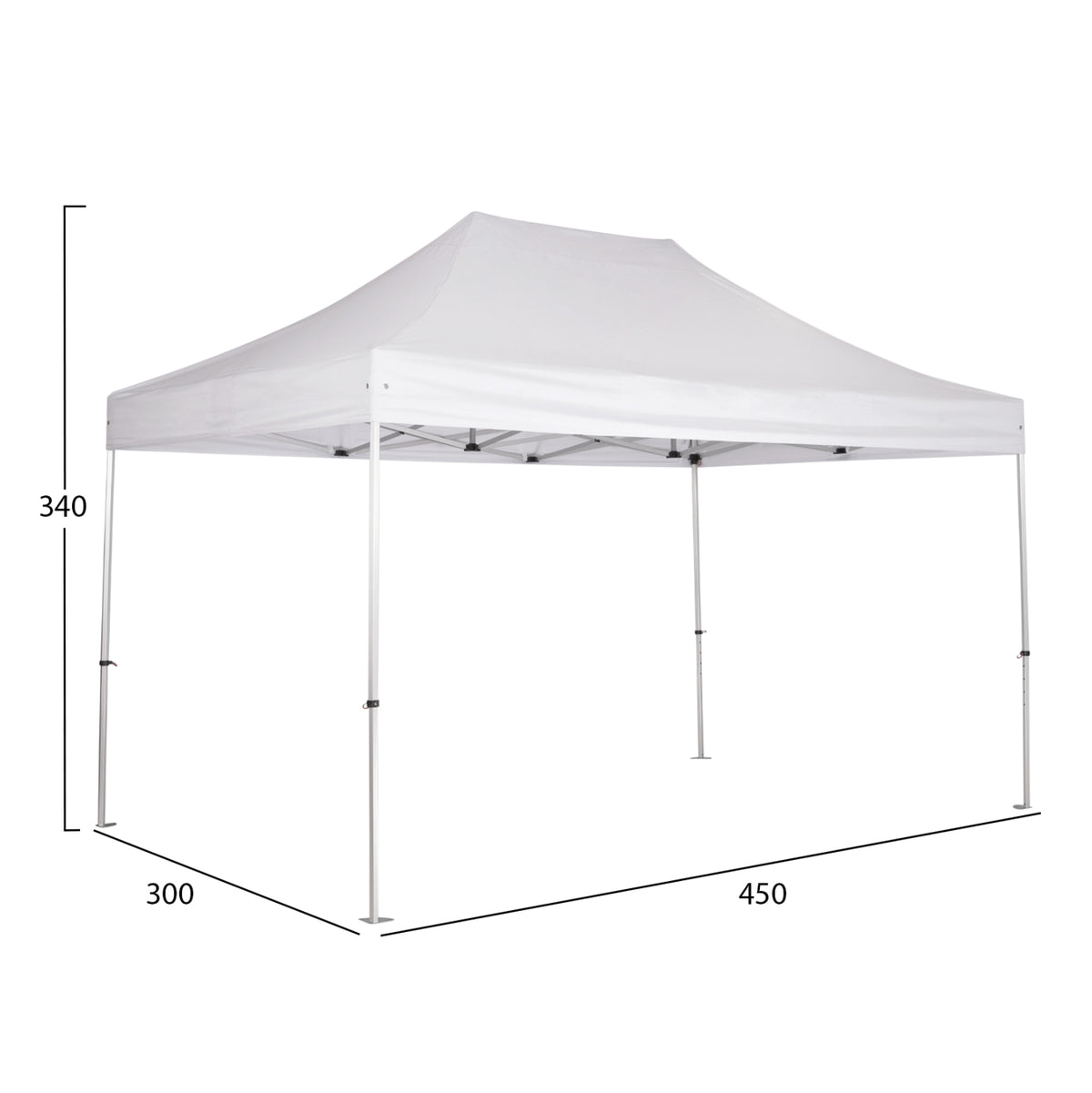 Gazebo Heavy-duty Cressen Hm6306 Foldable-aluminum Silver Frame-white Shades 3x4,5x3,4hm