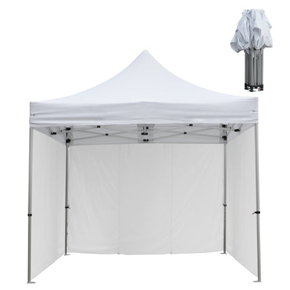 Gazebo Heavy Duty With 3 Sidewall Shades Cressen Hm21097.01 Foldable-aluminum Silver Frame-white 3x3x3,4hm