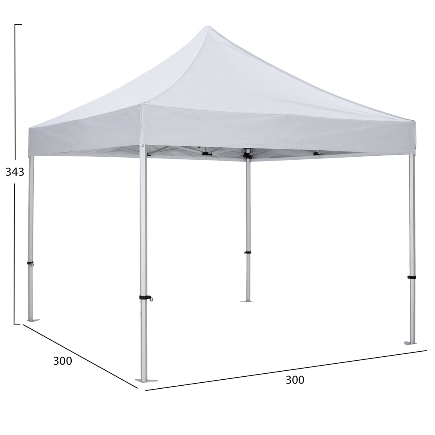 Gazebo Matthew-al Hm6313 Foldable-professional Use-aluminum Frame In Silver-white Shade 3x3x3,43hm