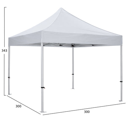 Gazebo Matthew-al Hm6313 Foldable-professional Use-aluminum Frame In Silver-white Shade 3x3x3,43hm