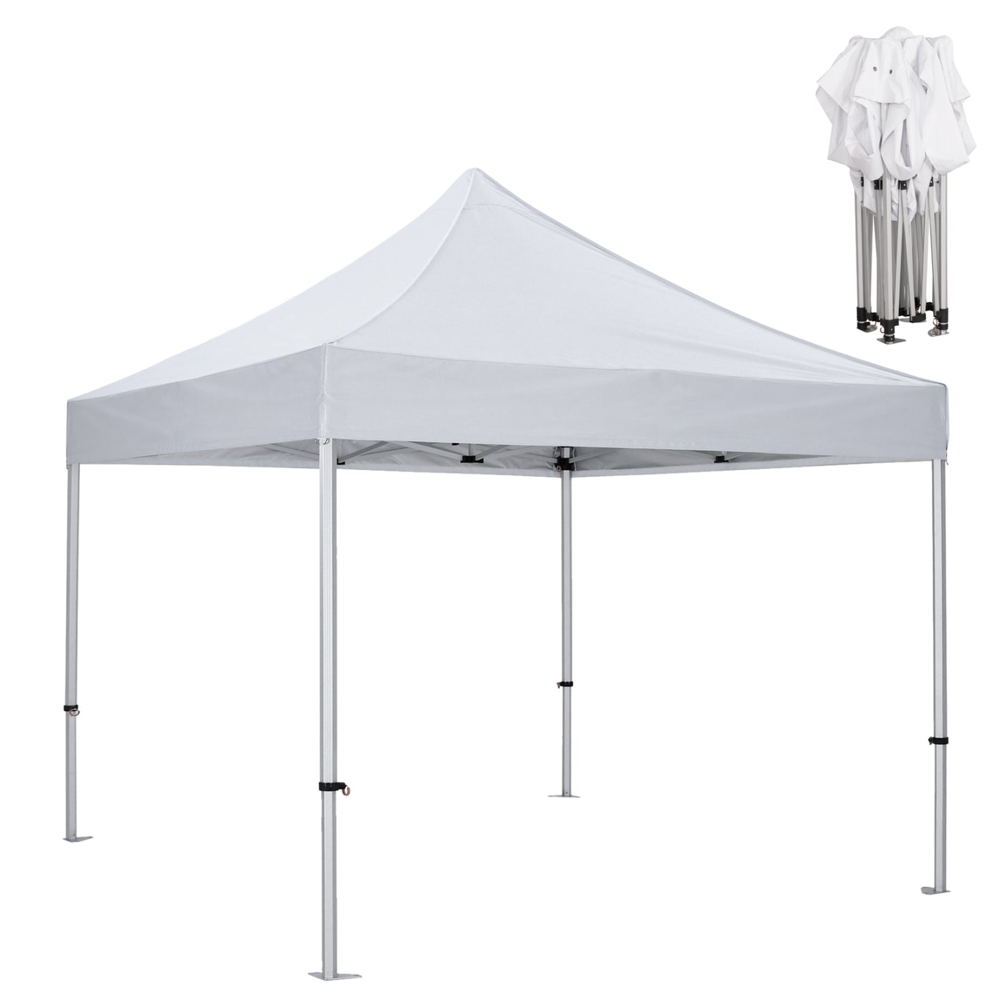 Gazebo Matthew-al Hm6313 Foldable-professional Use-aluminum Frame In Silver-white Shade 3x3x3,43hm