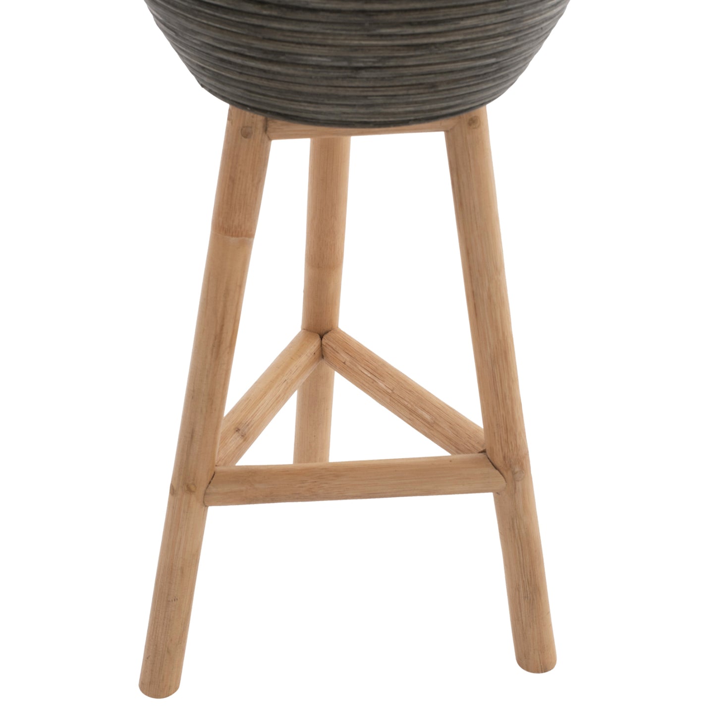 Flowerpot Rattan With Bamboo Legs Hm7815 31x30x80hcm.natural-green