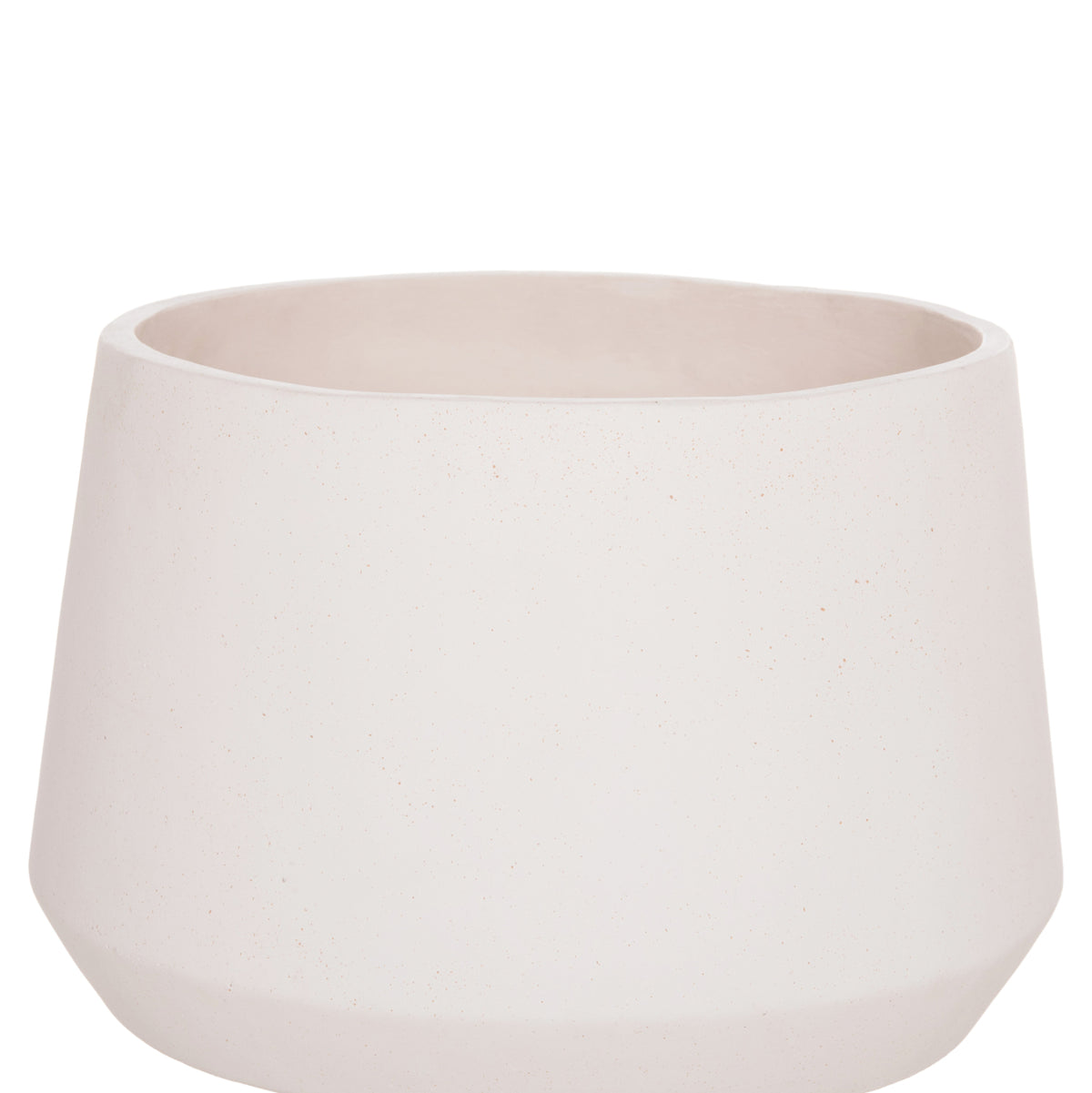 Indoor Pot Quan Hm4680.02m Fiber Cement In White--teak Base Φ40x65hcm