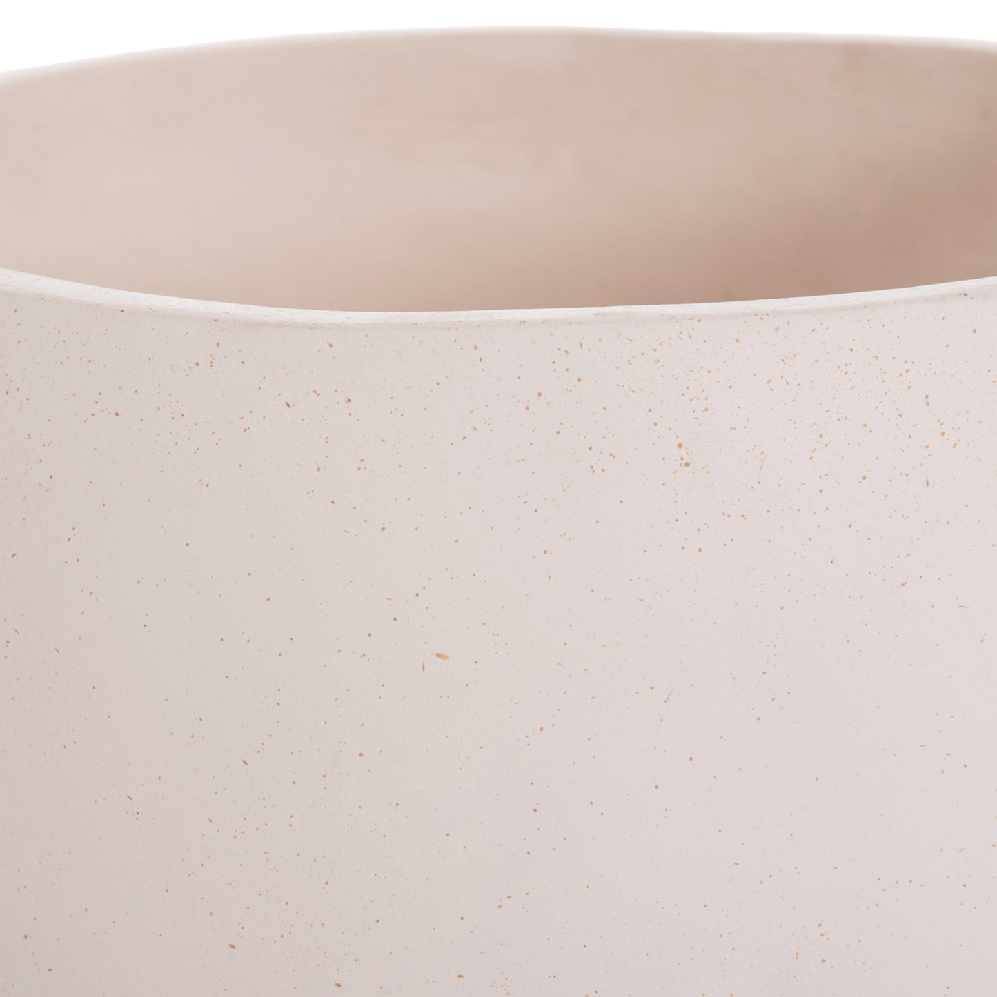 Indoor Pot Quan Hm4680.02m Fiber Cement In White--teak Base Φ40x65hcm