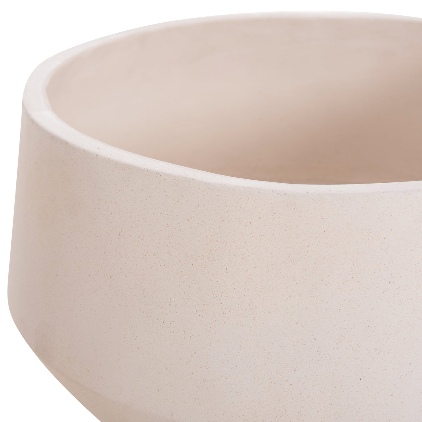 Indoor Pot Quan Hm4680.02s Fiber Cement In White--teak Base Φ37x36hcm
