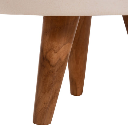 Indoor Pot Quan Hm4680.02s Fiber Cement In White--teak Base Φ37x36hcm
