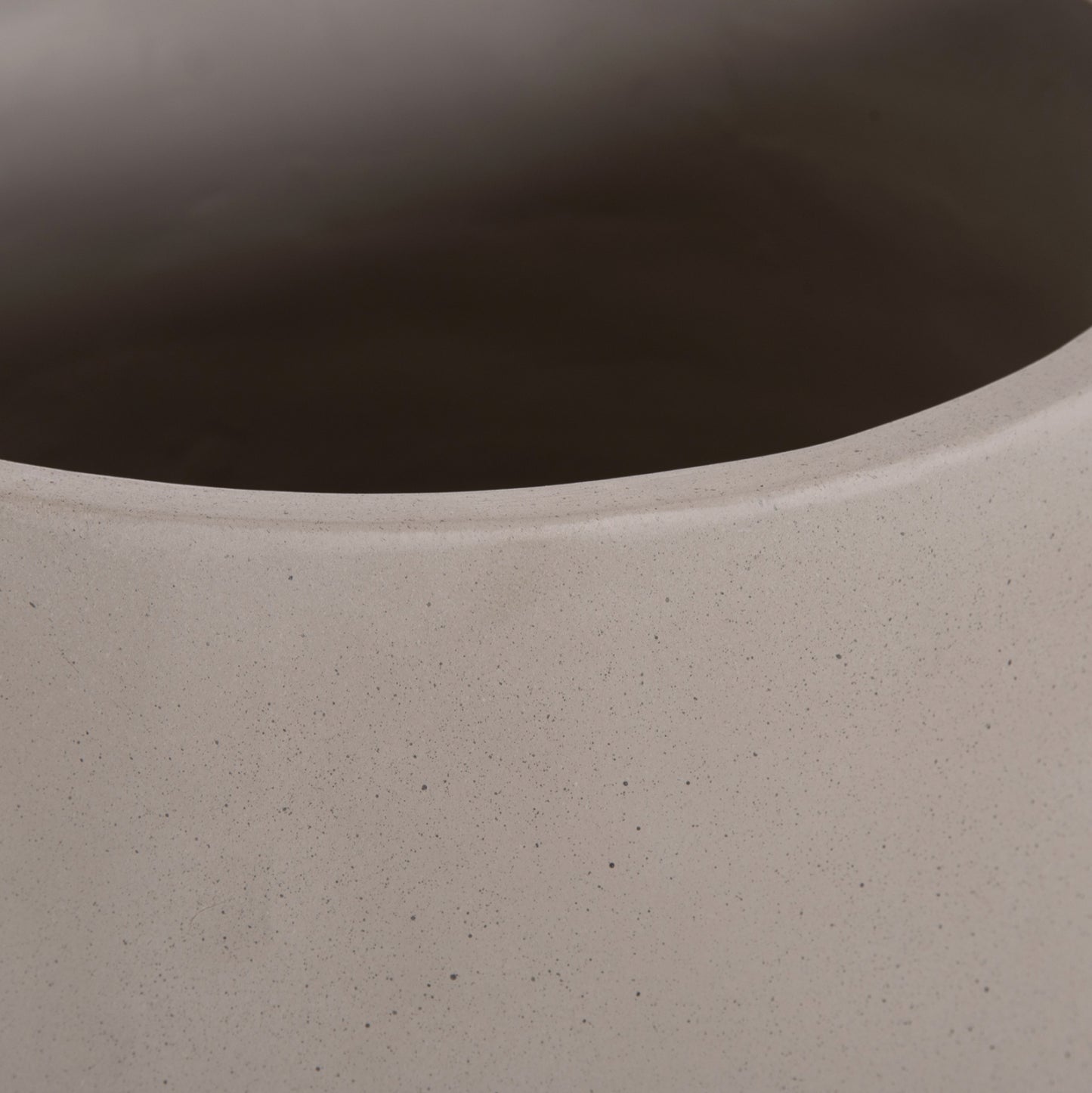 Indoor Pot Quan Hm4680.03l Fiber Cement In Grey--teak Base Φ38x62hcm