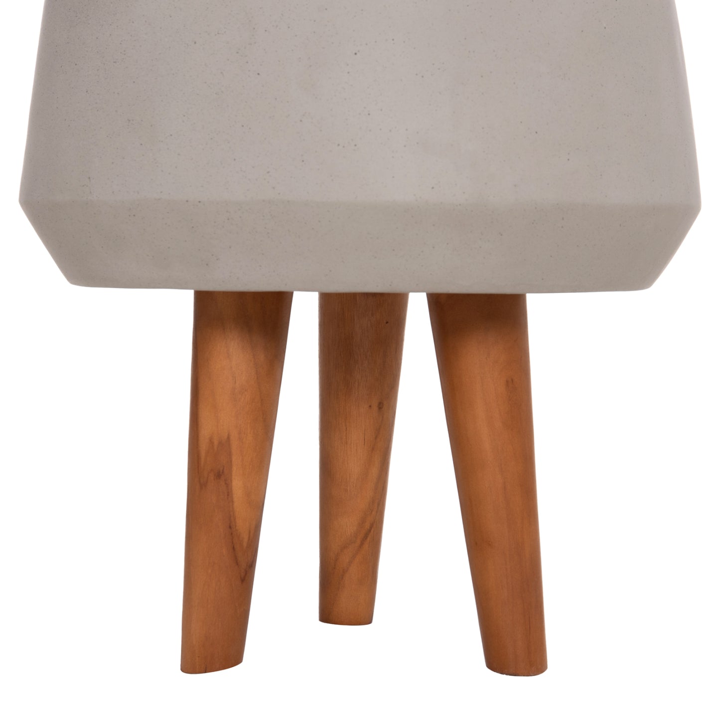 Indoor Pot Quan Hm4680.03m Fiber Cement In Grey--teak Base Φ35x50hcm