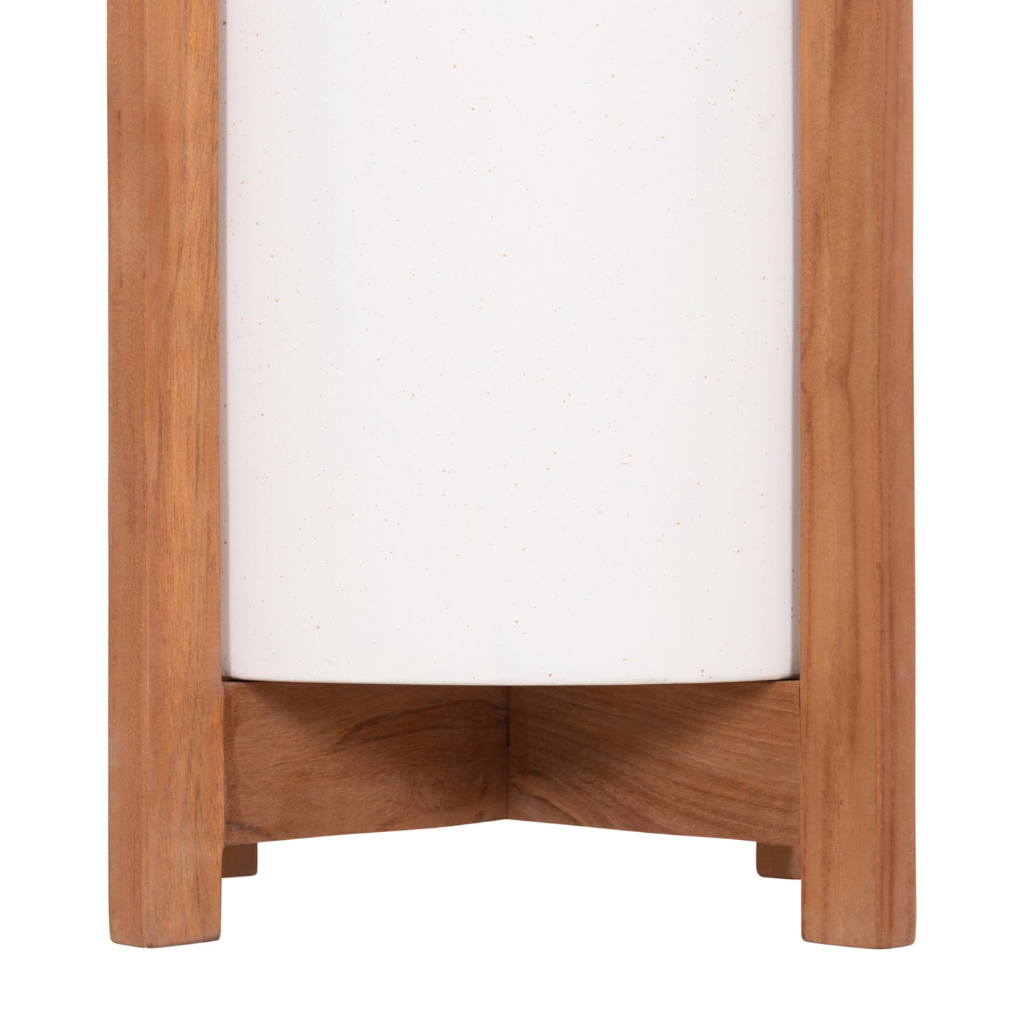 Indoor Pot Hoff Hm4682.02s Fiber Cement In White--teak Base Φ33x42hcm