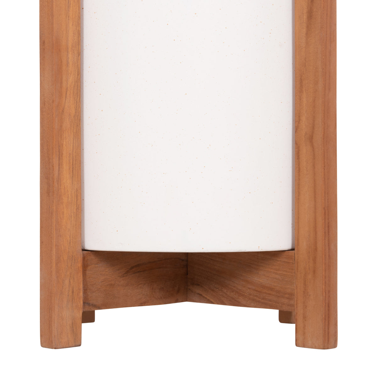 Indoor Pot Hoff Hm4682.02s Fiber Cement In White--teak Base Φ33x42hcm