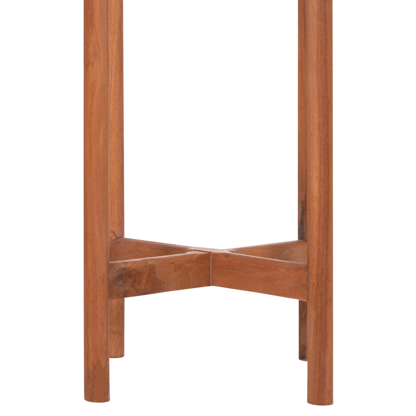Indoor Pot Rentil Hm4683s Fiber Cement In Black/white--teak Base Φ23x60hcm