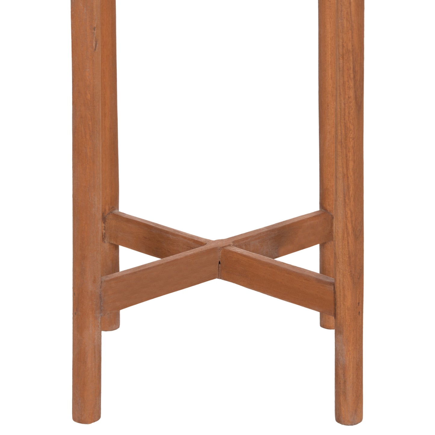 Indoor Pot Rentil Hm4684.03l Fiber Cement In Grey Color--teak Base Φ27x66hcm