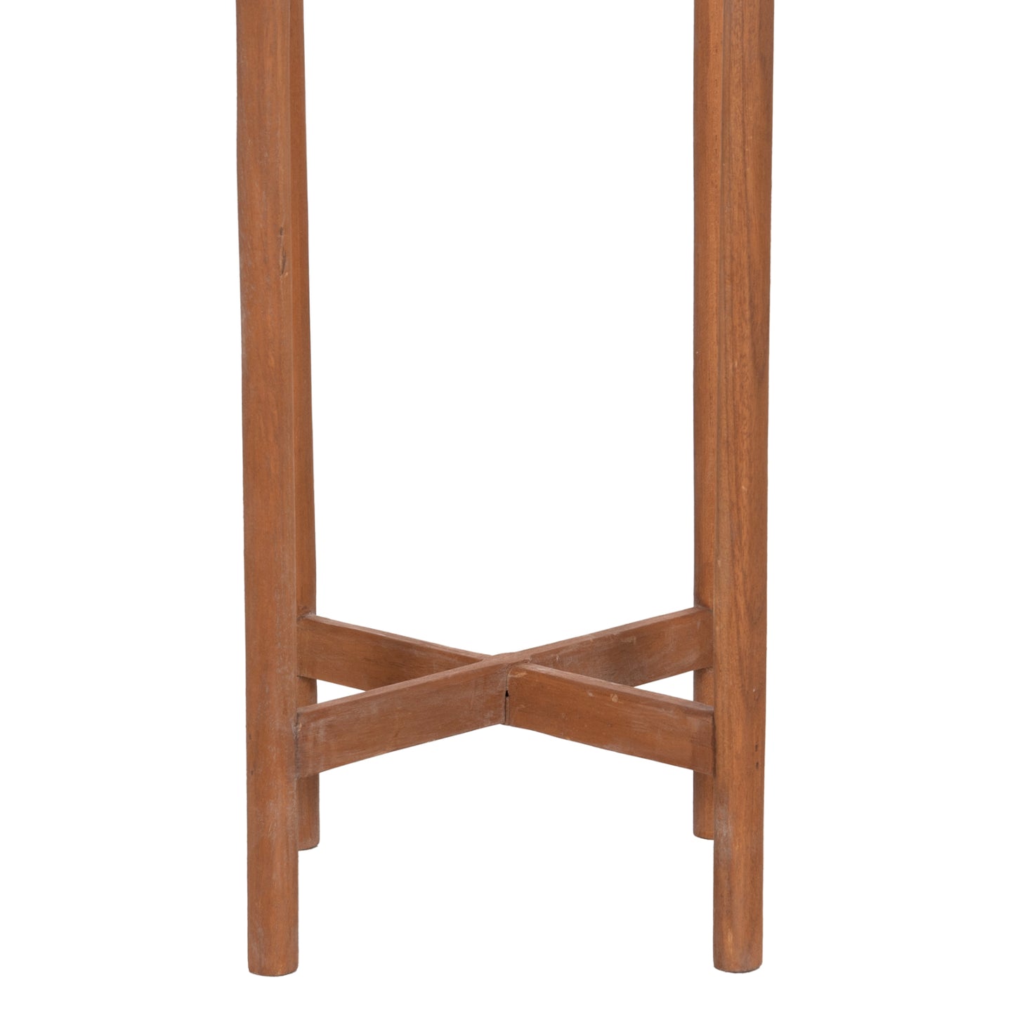 Indoor Pot Rentil Hm4684.08l Fiber Cement In Terracotta Color--teak Base Φ27x66hcm