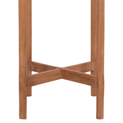 Indoor Pot Rentil Hm4684.08s Fiber Cement In Terracotta Color--teak Base Φ27x56hcm
