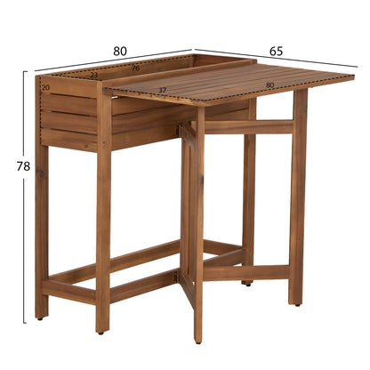 Planter Frame-foldable Table Floris Hm6535 Acacia Wood In Natural 65x80x78hcm.