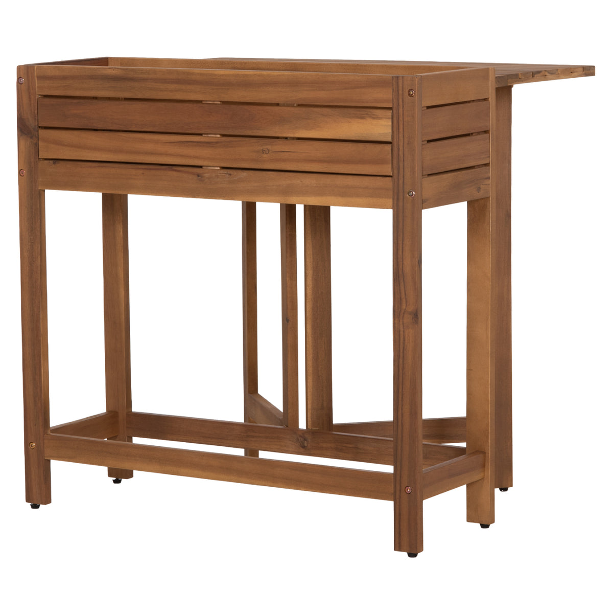 Planter Frame-foldable Table Floris Hm6535 Acacia Wood In Natural 65x80x78hcm.