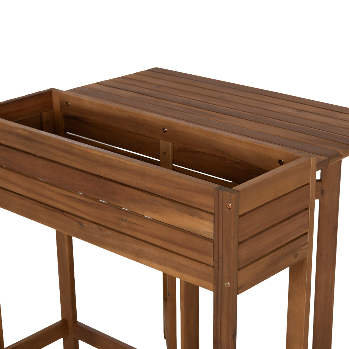 Planter Frame-foldable Table Floris Hm6535 Acacia Wood In Natural 65x80x78hcm.