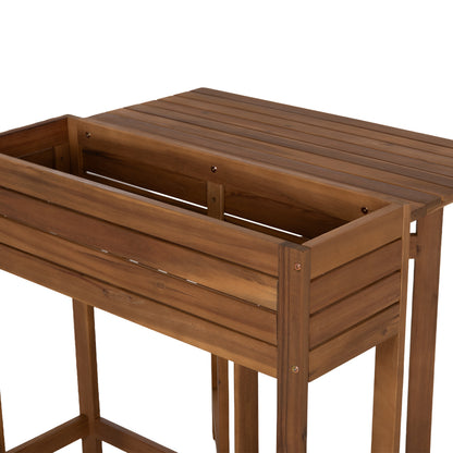 Planter Frame-foldable Table Floris Hm6535 Acacia Wood In Natural 65x80x78hcm.