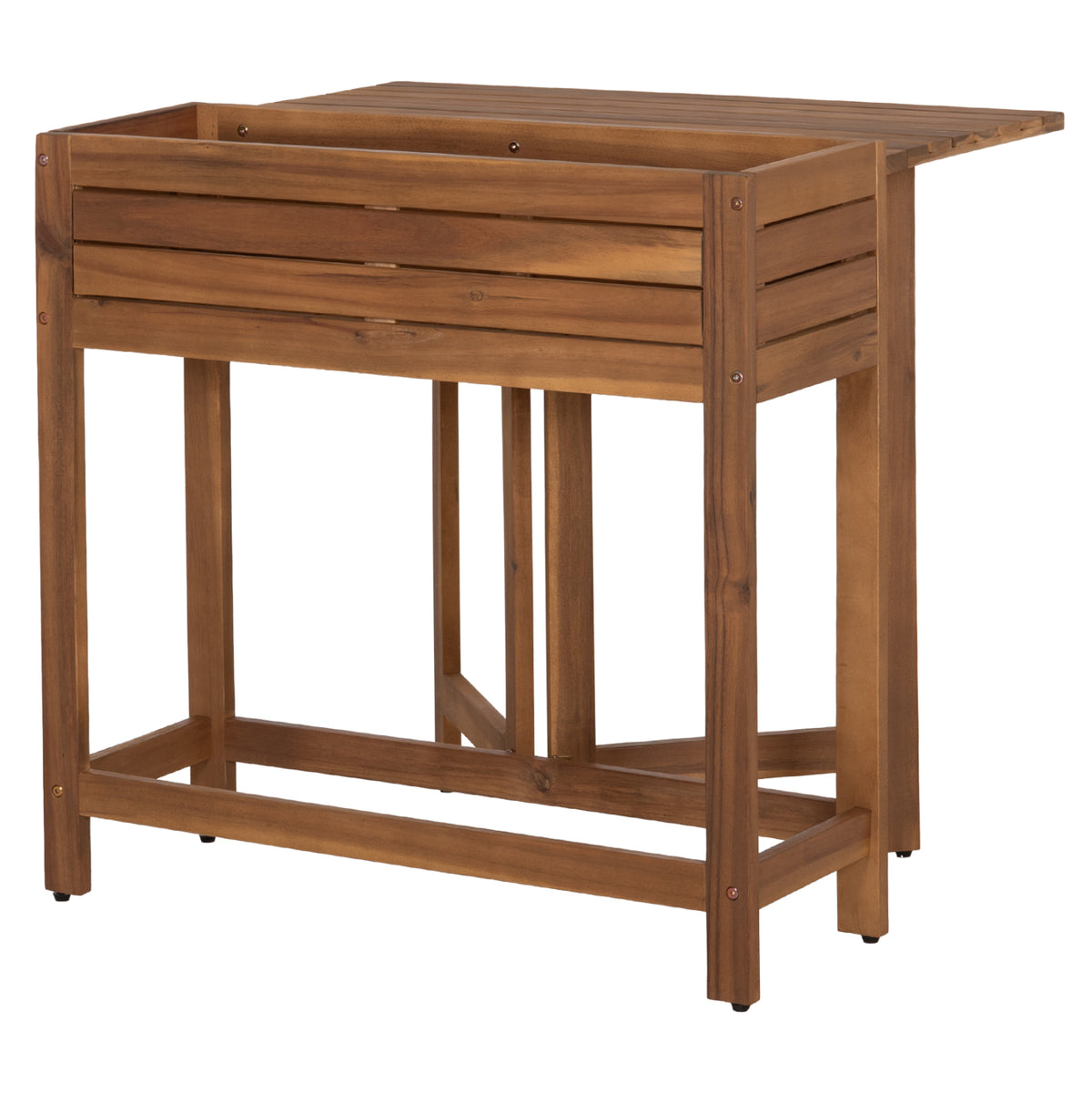 Planter Frame-foldable Table Floris Hm6535 Acacia Wood In Natural 65x80x78hcm.