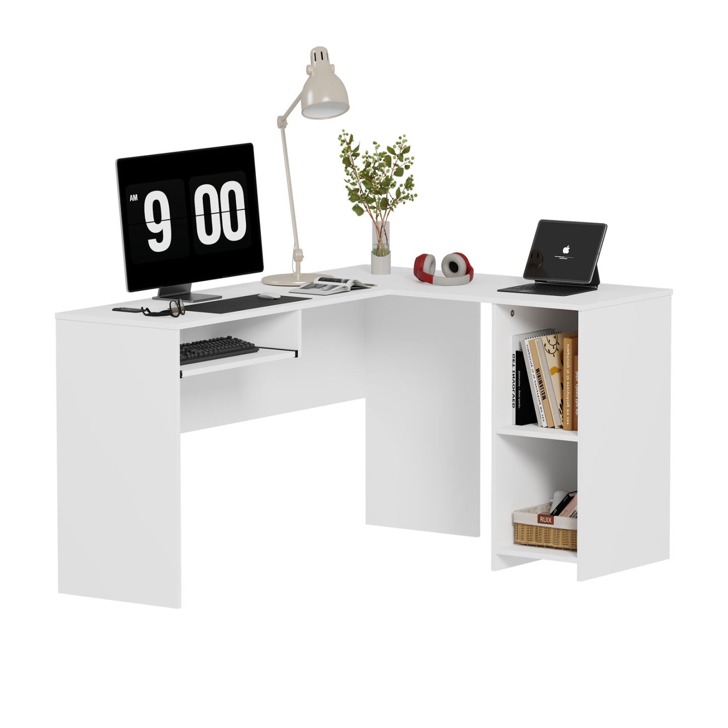 Corner Desk Shig Hm2135.03 Mdf In White 140x120x75hcm.