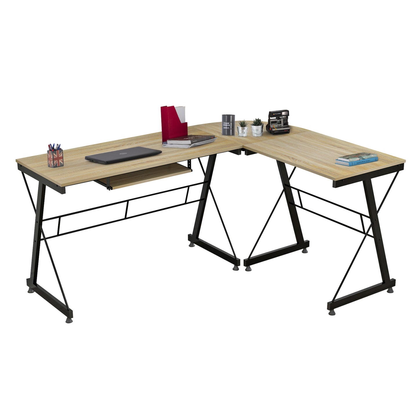 Corner Office Sonama With Metal Frame Hm2127.01 158Χ120Χ74cm.